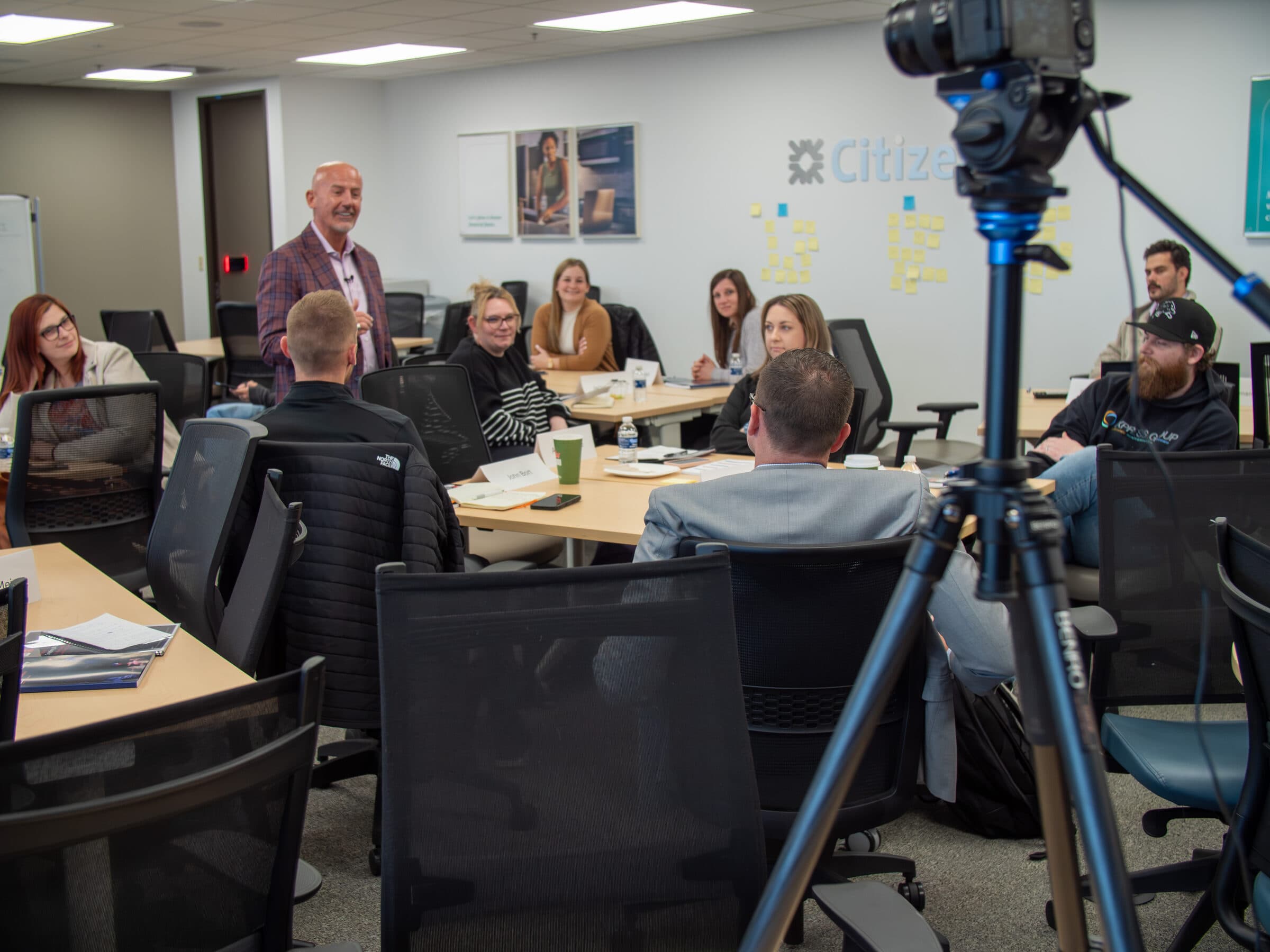 Steve Lowisz working through a hiring standard with a client team